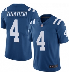 Youth Nike Indianapolis Colts 4 Adam Vinatieri Limited Royal Blue Rush Vapor Untouchable NFL Jersey