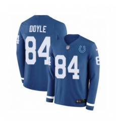 Youth Nike Indianapolis Colts 84 Jack Doyle Limited Blue Therma Long Sleeve NFL Jersey