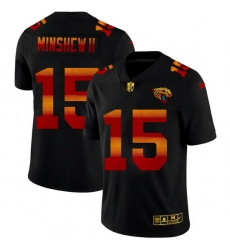 Jacksonville Jaguars 15 Gardner Minshew II Men Black Nike Red Orange Stripe Vapor Limited NFL Jersey