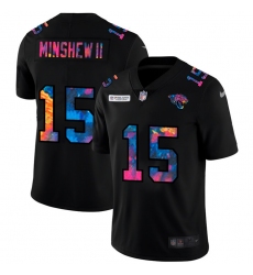 Jacksonville Jaguars 15 Gardner Minshew II Men Nike Multi Color Black 2020 NFL Crucial Catch Vapor Untouchable Limited Jersey