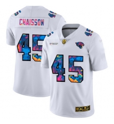 Jacksonville Jaguars 45 K 27Lavon Chaisson Men White Nike Multi Color 2020 NFL Crucial Catch Limited NFL Jersey