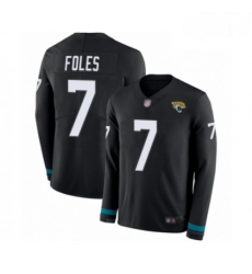 Men Jacksonville Jaguars 7 Nick Foles Limited Black Therma Long Sleeve Football Jersey