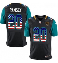 Men Nike Jacksonville Jaguars 20 Jalen Ramsey Elite Black Alternate USA Flag Fashion NFL Jersey