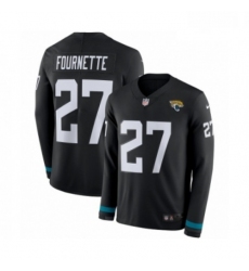 Men Nike Jacksonville Jaguars 27 Leonard Fournette Limited Black Therma Long Sleeve NFL Jersey