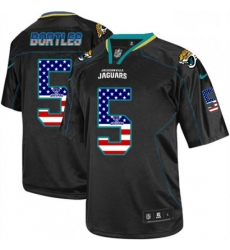 Men Nike Jacksonville Jaguars 5 Blake Bortles Elite Black USA Flag Fashion NFL Jersey