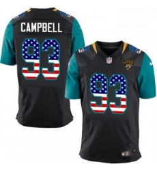 Men Nike Jacksonville Jaguars 93 Calais Campbell Elite Black Alternate USA Flag Fashion NFL Jersey