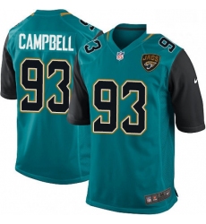 Men Nike Jacksonville Jaguars 93 Calais Campbell Game Teal Green Team Color NFL Jersey