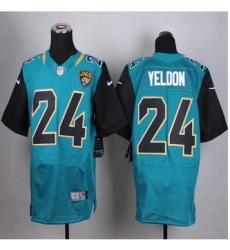 New Jacksonville Jaguars #24 T.J. Yeldon Teal Green Team Color Men Stitched NFL Elite Jersey