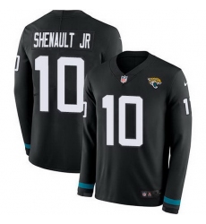Nike Jaguars 10 Laviska Shenault Jr  Black Team Color Men Stitched NFL Limited Therma Long Sleeve Jersey