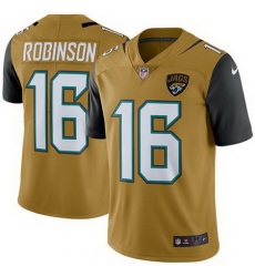 Nike Jaguars #16 Denard Robinson Gold Mens Stitched NFL Limited Rush Jersey