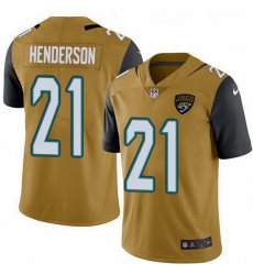 Nike Jaguars 21 C J  Henderson Gold Men Stitched NFL Limited Rush Jersey