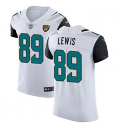 Nike Jaguars #89 Marcedes Lewis White Mens Stitched NFL Vapor Untouchable Elite Jersey