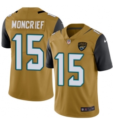 Nike Limited Men Donte Moncrief Gold Jersey NFL #15 Jacksonville Jaguars Rush Vapor Untouchable