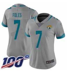 Jaguars #7 Nick Foles Silver Women Stitched Football Limited Inverted Legend 100th Season Jersey
