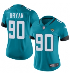 Nike Jaguars #90 Taven Bryan Teal Green Team Color Womens Stitched NFL Vapor Untouchable Limited Jersey