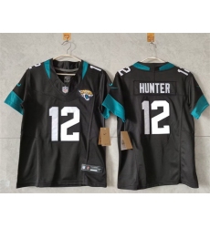 Women Jacksonville Jaguars 12 Travis Hunter Black 2024 F U S E Vapor Limited Stitched Football Jersey  Women Jacksonville Jaguars 12 Travis Hunter Black 2024 F U S E Vapor Limited Stitched Football Jersey