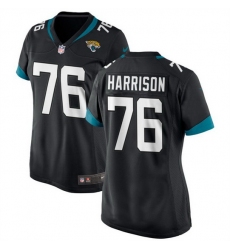 Women Jacksonville Jaguars 76 Anton Harrison Black 2023 Draft Stitched Jersey
