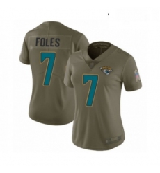 Womens Jacksonville Jaguars 7 Nick Foles Limited Olive 2017 Salute to Service Football Jersey