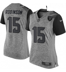 Womens Nike Jacksonville Jaguars 15 Allen Robinson Limited Gray Gridiron NFL Jersey