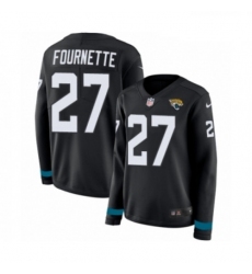 Womens Nike Jacksonville Jaguars 27 Leonard Fournette Limited Black Therma Long Sleeve NFL Jersey