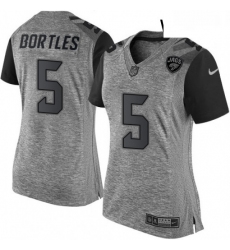 Womens Nike Jacksonville Jaguars 5 Blake Bortles Limited Gray Gridiron NFL Jersey
