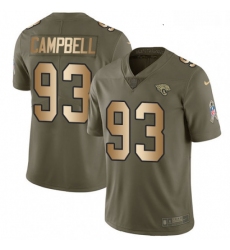 Youth Nike Jacksonville Jaguars 93 Calais Campbell Limited OliveGold 2017 Salute to Service NFL Jersey