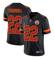 Chiefs 22 Juan Thornhill Black Men Stitched Football Limited Rush Jersey