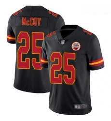 Chiefs 25 LeSean McCoy Black Men Stitched Football Limited Rush Jersey
