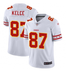 Chiefs 87 Travis Kelce White Mens Stitched Football Limited Team Logo Fashion Jersey