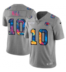 Kansas City Chiefs 10 Tyreek Hill Men Nike Multi Color 2020 NFL Crucial Catch NFL Jersey Greyheather