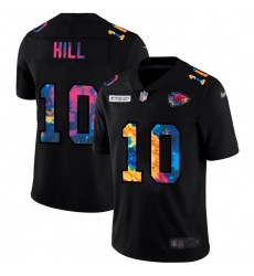 Kansas City Chiefs 10 Tyreek Hill Men Nike Multi Color Black 2020 NFL Crucial Catch Vapor Untouchable Limited Jersey