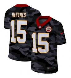Kansas City Chiefs 15 Patrick Mahomes Men Nike 2020 Black CAMO Vapor Untouchable Limited Stitched NFL Jersey