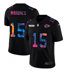Kansas City Chiefs 15 Patrick Mahomes Men Nike Multi Color Black 2020 NFL Crucial Catch Vapor Untouchable Limited Jersey