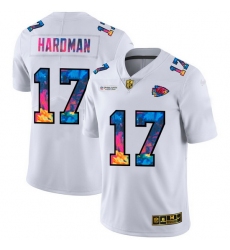 Kansas City Chiefs 17 Mecole Hardman Men White Nike Multi Color 2020 NFL Crucial Catch Limited NFL Jersey