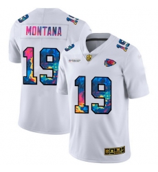 Kansas City Chiefs 19 Joe Montana Men White Nike Multi Color 2020 NFL Crucial Catch Limited NFL Jersey