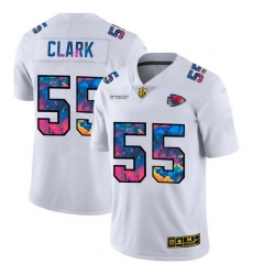 Kansas City Chiefs 55 Frank Clark Men White Nike Multi Color 2020 NFL Crucial Catch Limited NFL Jersey