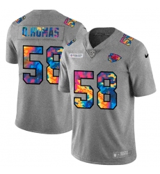 Kansas City Chiefs 58 Derrick Thomas Men Nike Multi Color 2020 NFL Crucial Catch NFL Jersey Greyheather
