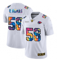 Kansas City Chiefs 58 Derrick Thomas Men White Nike Multi Color 2020 NFL Crucial Catch Limited NFL Jersey
