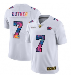 Kansas City Chiefs 7 Harrison Butker Men White Nike Multi Color 2020 NFL Crucial Catch Limited NFL Jersey