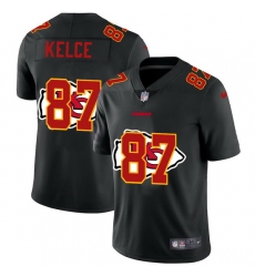 Kansas City Chiefs 87 Travis Kelce Men Nike Team Logo Dual Overlap Limited NFL Jersey Black