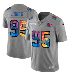 Kansas City Chiefs 95 Chris Jones Men Nike Multi Color 2020 NFL Crucial Catch NFL Jersey Greyheather
