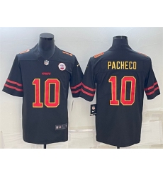 Men Kansas City Chiefs 10 Isiah Pacheco Black Red Gold Vapor Untouchable Limited Stitched Jersey