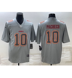 Men Kansas City Chiefs 10 Isiah Pacheco Gray Atmosphere Fashion Stitched Jersey