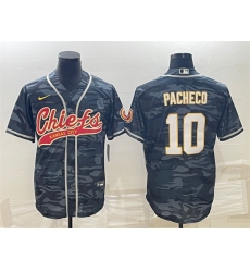 Men Kansas City Chiefs 10 Isiah Pacheco Grey Camo With Patch Cool Base Stitched Baseball Jersey