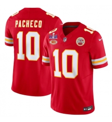 Men Kansas City Chiefs 10 Isiah Pacheco Red F U S E  With NKH Patch And Super Bowl LVIII Patch Vapor Untouchable Limited Stitched Football Jersey