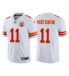 Men Kansas City Chiefs 11 Marquez Valdes Scantling White Vapor Untouchable Limited Stitched Football jersey