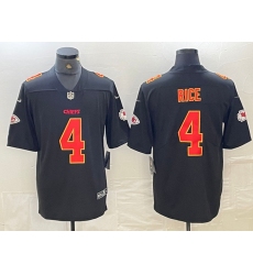 Men Kansas City Chiefs 4 Rashee Rice Black Vapor Untouchable Limited Stitched Football Jersey