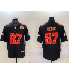 Men Kansas City Chiefs 87 Travis Kelce Black F U S E Vapor Untouchable Limited Stitched Football Jersey