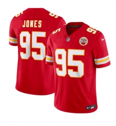 Men  Kansas City Chiefs 95 Chris Jones Red 2024 F U S E Vapor Untouchable Limited Stitched Football Jersey