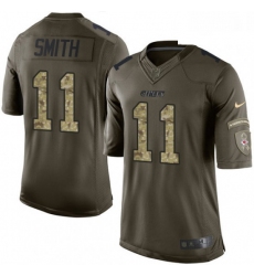 Men Nike Kansas City Chiefs 11 Alex Smith Limited Green Salute to Service NFL Jersey